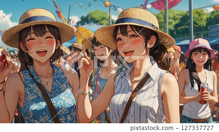 A moment of youth called a festival, surrounded by music, friendship and laughter under the midsummer sun. 127337727