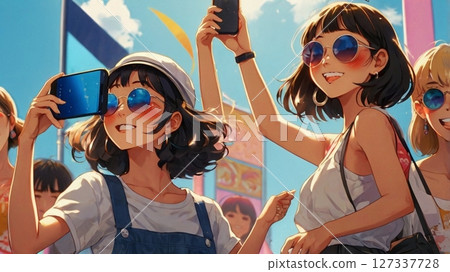 A moment of youth called a festival, surrounded by music, friendship and laughter under the midsummer sun. 127337728