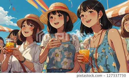 A moment of youth called a festival, surrounded by music, friendship and laughter under the midsummer sun. 127337730
