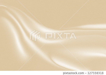 絲綢光澤波浪面料布狀插圖背景紋理金色淺棕色米色 127338318