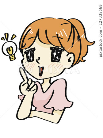 一位女士想出了一個絕妙的主意的插圖 127338569