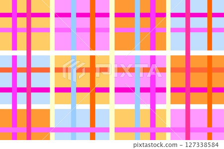 Lattice pattern, geometric pattern, square, pink, orange 127338584