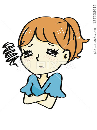 Illustration of women troubled Illustration of women troubled 127338615