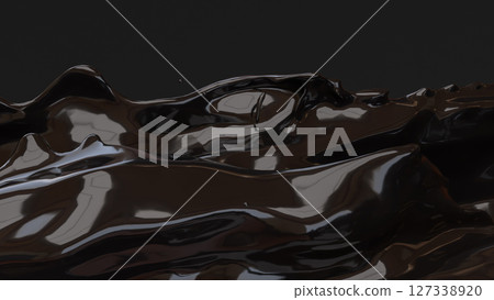 The Black  liquid splash for Abstract Background image 3d Rendering. 127338920