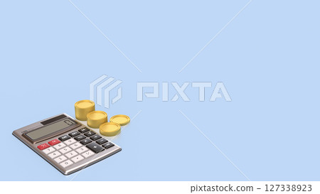 The Coins and calculator for Business concept 3d Rendering. 127338923