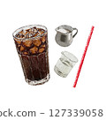 Ice coffee illustration 127339058