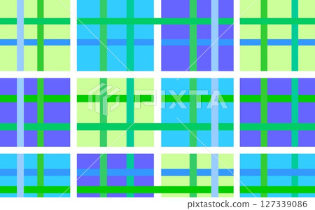 Lattice pattern, geometric pattern, square, blue, green 127339086