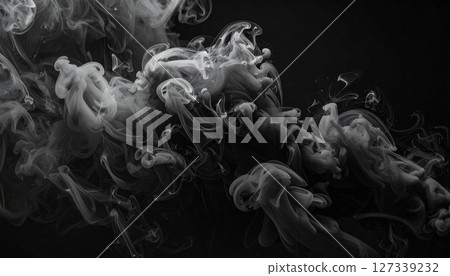 Fantastic smoke texture floating on black 1 Fantastic smoke texture floating on black 1 127339232