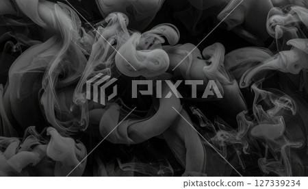 夢幻般的煙霧紋理漂浮在黑色 3 上 127339234