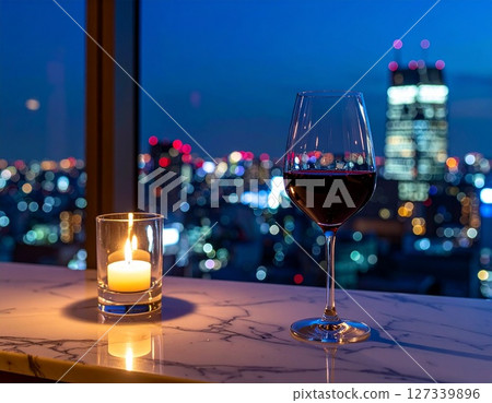 10 張 AI 生成的豪華酒吧夜景和紅酒杯圖片 127339896
