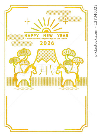 Year of the Horse Line Drawing Simple New Year's Card Illustration Year of the Horse Line Drawing Simple New Year's Card Illustration 127340325
