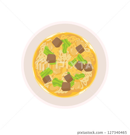 圖:將熱水倒入鹽味泡麵中 圖:將熱水倒入鹽味泡麵中 127340465