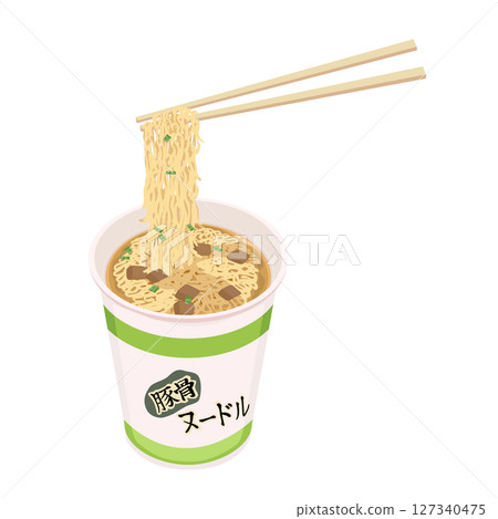 用筷子吃豬骨口味泡麵的圖解 用筷子吃豬骨口味泡麵的圖解 127340475