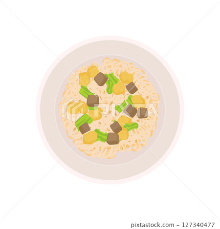 一杯打開的鹽味泡麵插圖 一杯打開的鹽味泡麵插圖 127340477