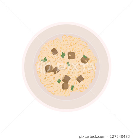 豬骨口味泡麵的蓋子打開後的圖片 127340483