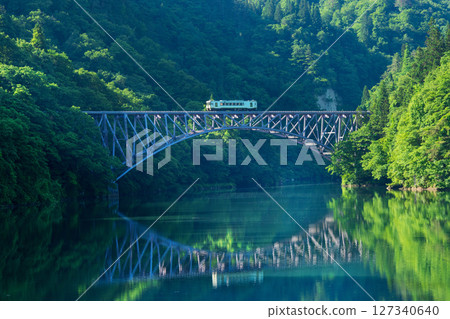 Tadami line which runs the first Tadami River bridge 127340640