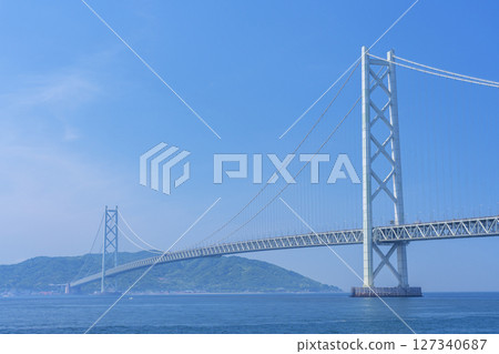 晴天,明石海峽大橋 晴天,明石海峽大橋 127340687