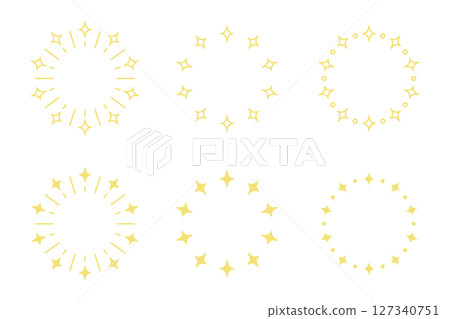 Set of decorative frame materials surrounded by glitter Set of decorative frame materials surrounded by glitter 127340751