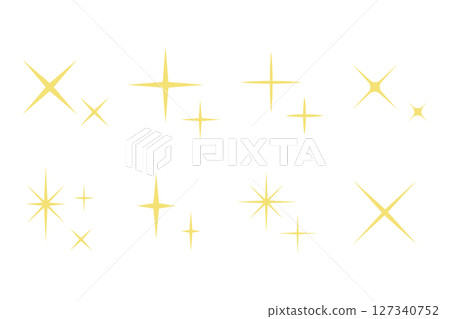 A collection of sparkling parts that create a sparkling and shining effect 127340752