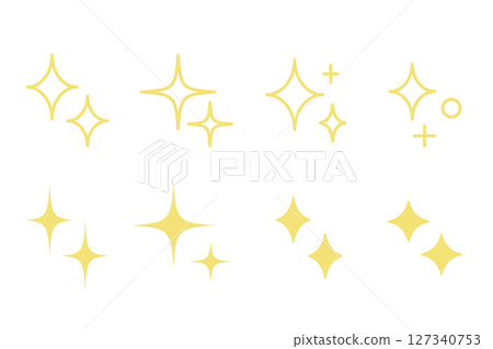 A collection of sparkling parts that create a sparkling and shining effect 127340753