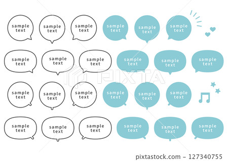 A set of speech bubbles that can be used in manga and social media A set of speech bubbles that can be used in manga and social media 127340755
