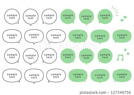 A set of speech bubbles that can be used in manga and social media A set of speech bubbles that can be used in manga and social media 127340756