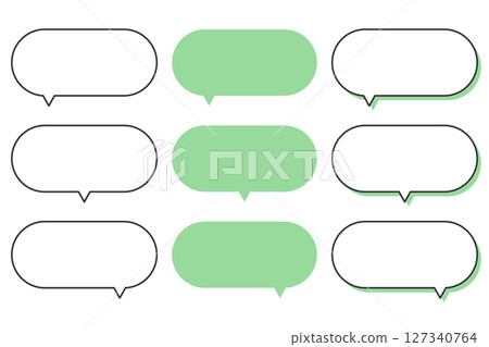 Simple rounded corner speech bubble material set 127340764