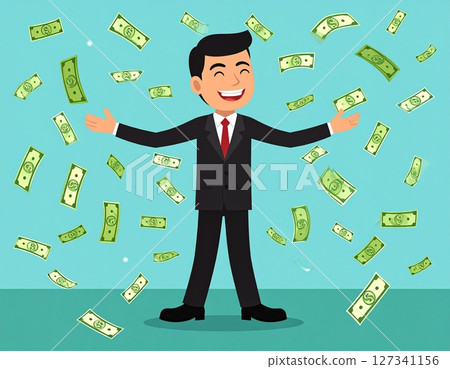 一位賺了很多錢的商人的插圖 127341156