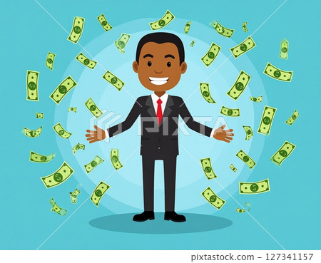 一位賺了很多錢的商人的插圖 127341157