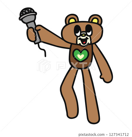 Bear with a microphone Bear with a microphone 127341712