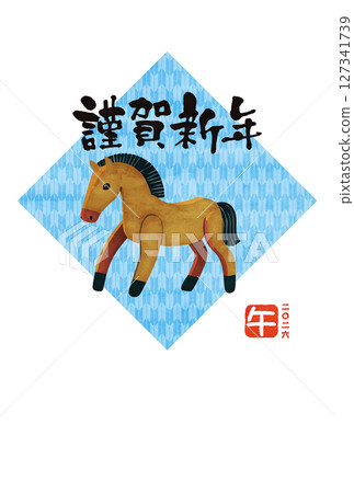 Year of the Horse New Year's card Japanese style 127341739