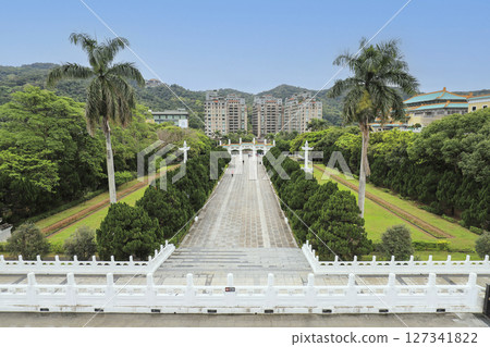 The entrance gate seen from the National Palace Museum in Taipei, Taiwan 127341822