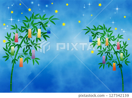Tanabata night sky and bamboo decoration background 05 Tanabata night sky and bamboo decoration background 05 127342139