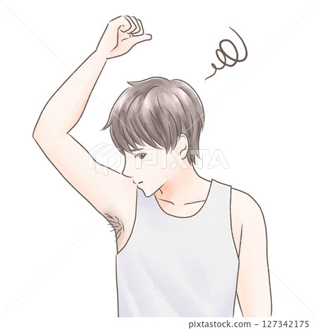 擔心腋毛的男士 擔心腋毛的男士 127342175