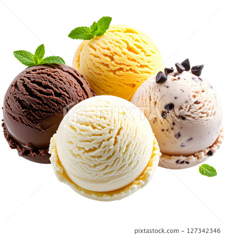 Ice cream isolated on white background Ice cream isolated on white background 127342346