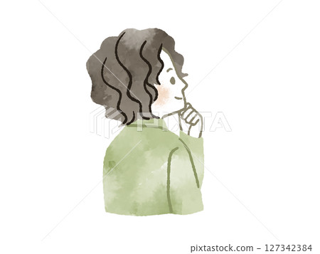 Smiling man-watercolor 127342384