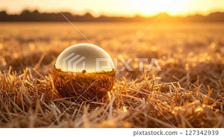 Golden Globe in the Grass at Sunset Golden Globe in the Grass at Sunset 127342939