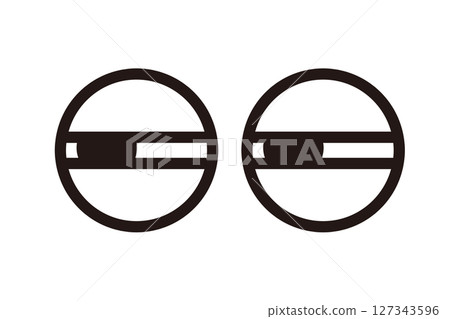 Simple monochrome icon in front view Simple monochrome icon in front view 127343596