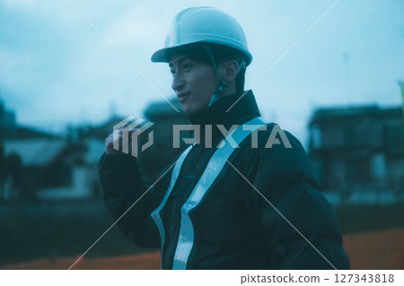 Winter construction site 127343818