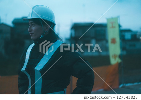 Winter construction site Winter construction site 127343825