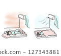 A girl who can't sleep well in the heat and a girl who sleeps with the air conditioner on 127343881
