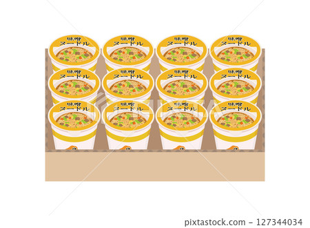Illustration of a cardboard box of miso ramen 127344034