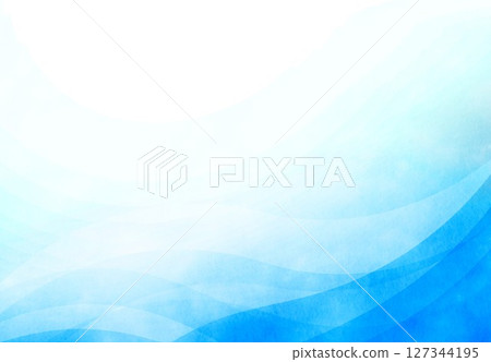Light blue watercolor wavy background 127344195