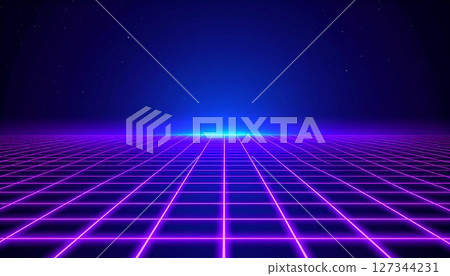 霓虹燈發光網格 127344231