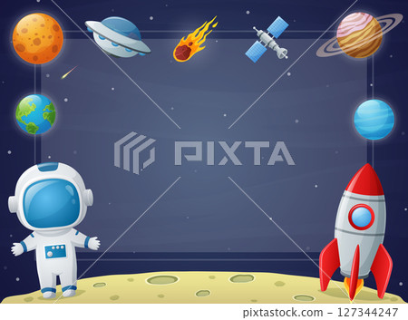 Set of outer space object cartoon Set of outer space object cartoon 127344247