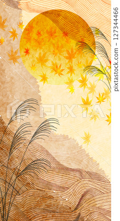 Autumn leaves, moon viewing, autumn background 127344466