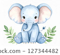 Cute Watercolor Animal Series: Baby Elephant 127344482