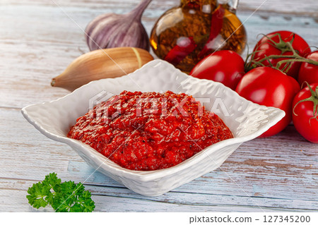 Bulgarian traditional lutenica pepper sauce 127345200