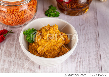 Indian cuisine - Lentil vegan dal Indian cuisine - Lentil vegan dal 127345227