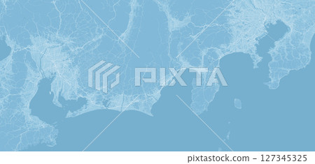 A light blue satellite photo style illustration of the Tokai region of Japan A light blue satellite photo style illustration of the Tokai region of Japan 127345325
